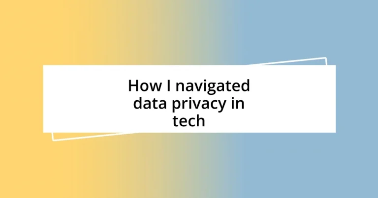 How I navigated data privacy in tech