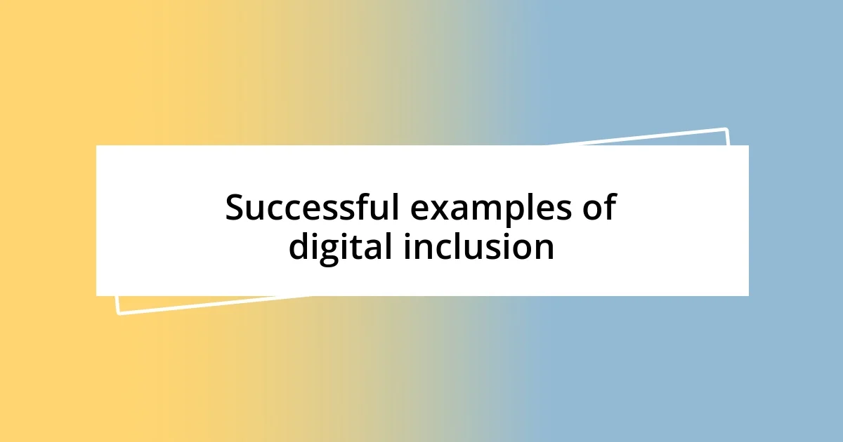 Successful examples of digital inclusion